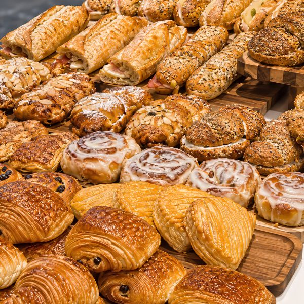 Fresh croissants and French pastries at Maison des Princes bakery café in Midtown Manhattan NYC