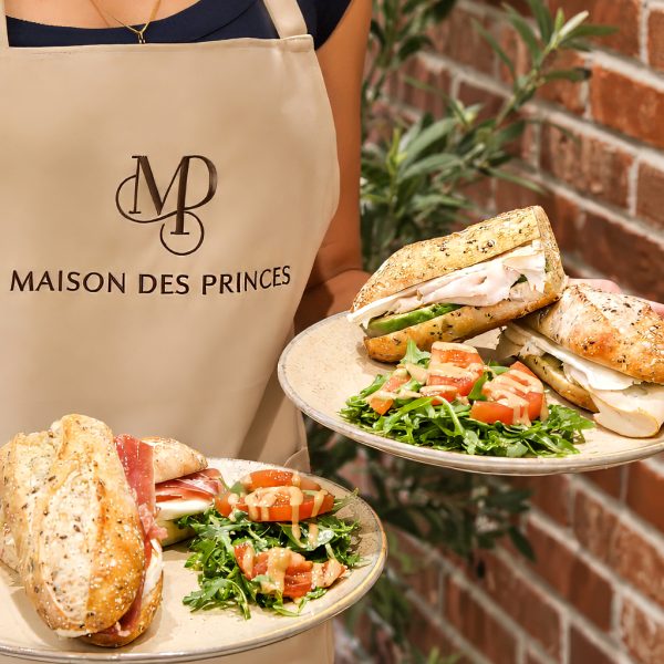 Fresh sandwich and salad lunch at Maison des Princes café in Midtown Manhattan New York City