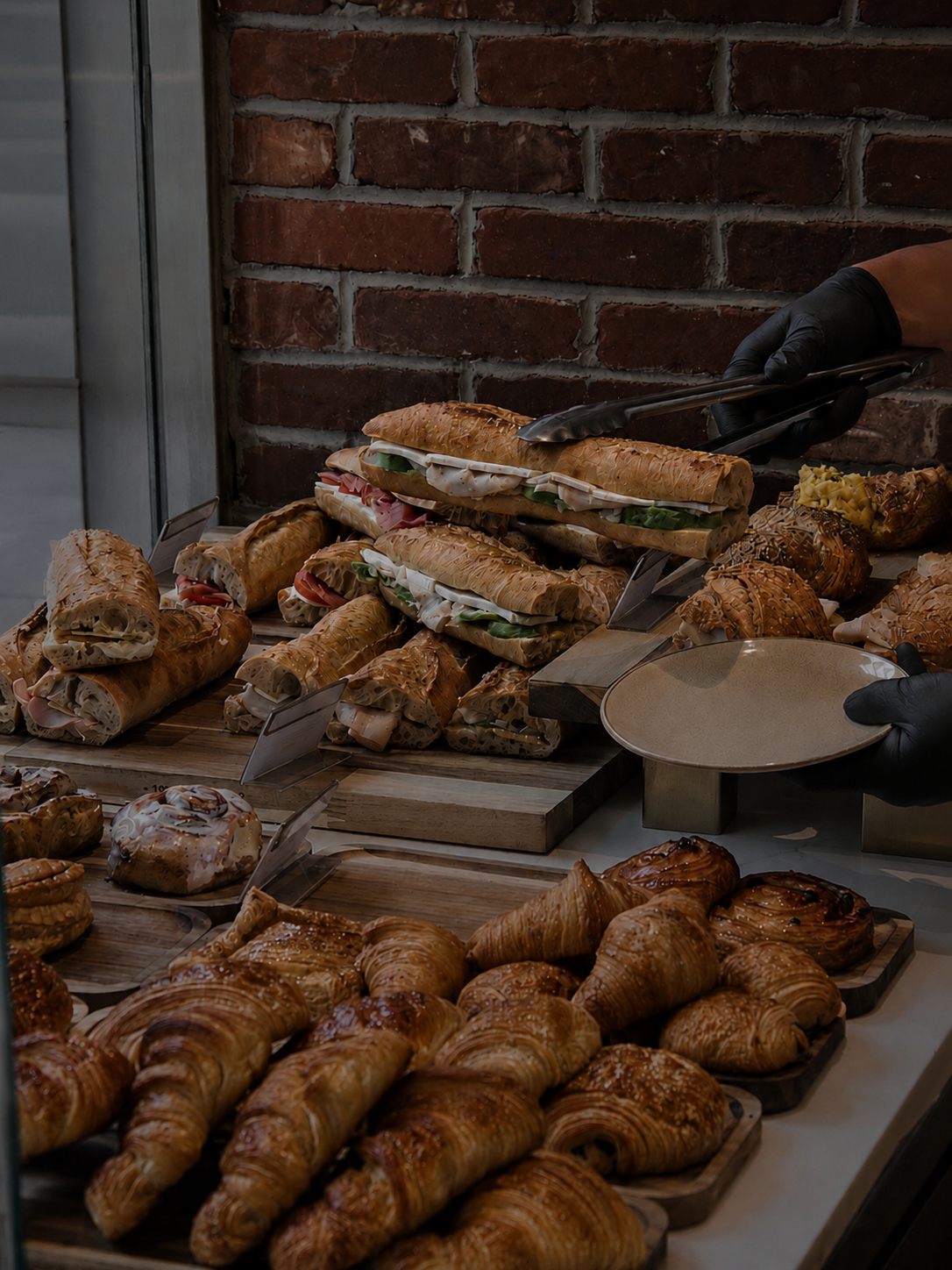 Fresh croissants, pastries and French sandwiches at Maison des Princes bakery in Midtown Manhattan NYC